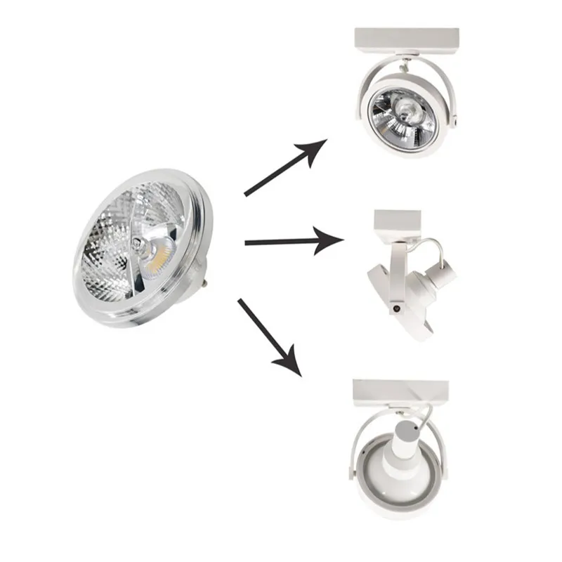 Lámpara LED COB regulable AR111, taza reflectora, 12W, 15W, G53, GU10, QR111, ES111, foco LED, AC85-265V, DC12V