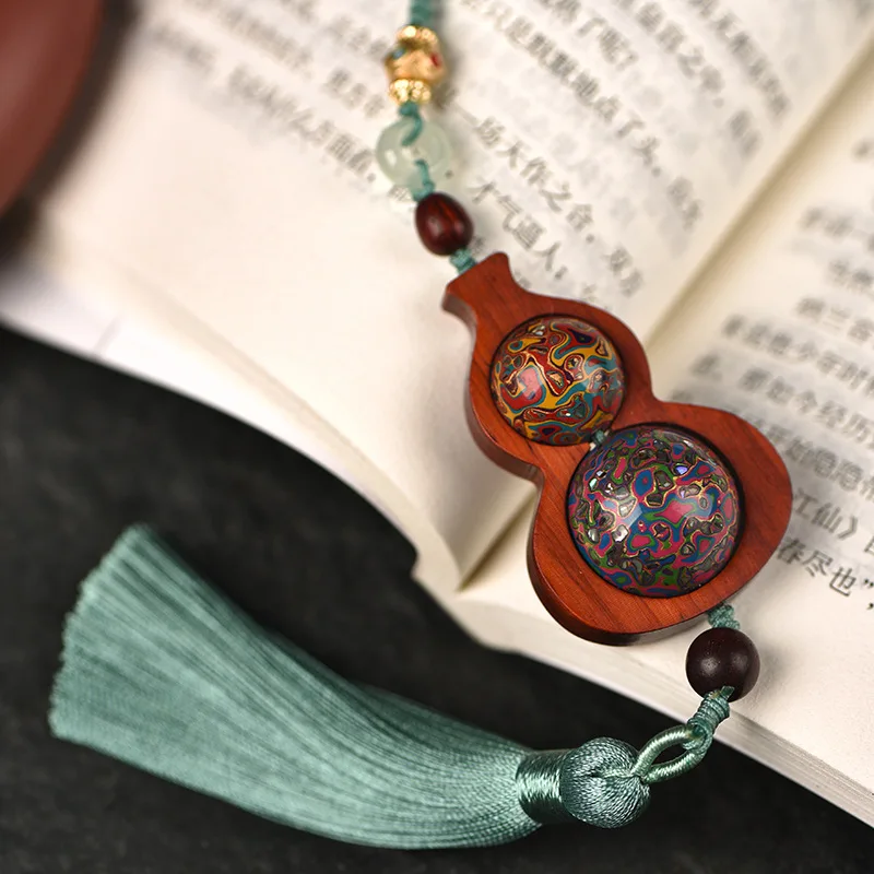 Large Lacquer Bead Gourd Pendant China-Chic Novel Package Gourd Charms For Men Women's Stationery Decorations Craft