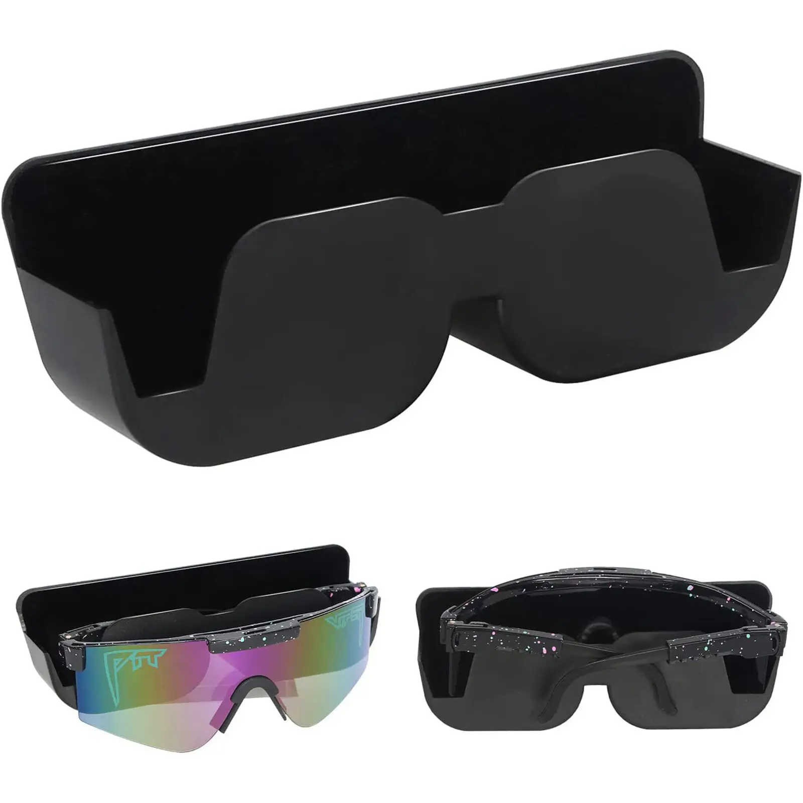 Self-adhesive Vehicle Glasses Box Sunglasses Holder Wall Mounted High-end Glasses Storage Case Portable Shades Organizer Display