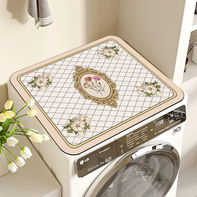 Washing Machine Dust Cover Fridge Microwave  Oven Protector Dustproof Covers Drying Mat Absorbent Non Slip Kitchen Drain Pad