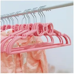 10PCS/Lot baby hangers Hooks Durable Hanger ABS Heart Pattern Coat Hanger for Adult Children Clothing Hanging Supplies (Pink)