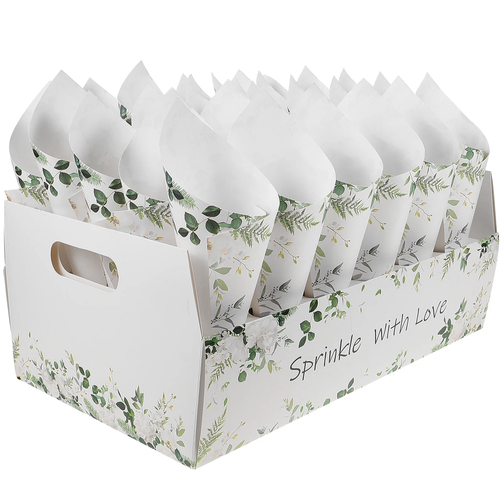 

30-Hole Paper Cones Confetti Craft Brown Petal Fries Wedding Party Supplies Storage Decorative Bouquet Flowers Candy