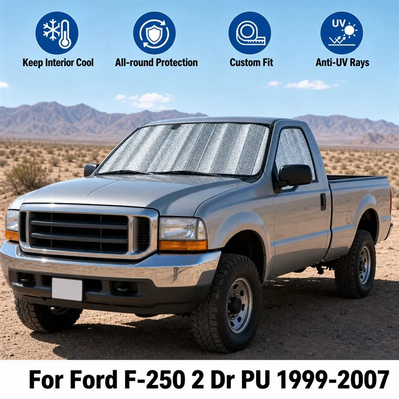 For Ford F-250 2 Dr PU 1999-2007 Full Set Car Window Sunshades UV Block Privacy Heat Insulated Foldable Car Curtain