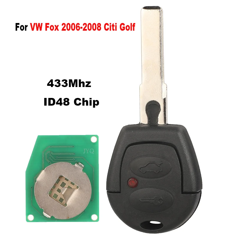 

Jingyuqin дистанционный вход без ключа для VW Fox 2006-2008 Citi Golf 2003 4Z0959753C 433 МГц ID48 чип управления