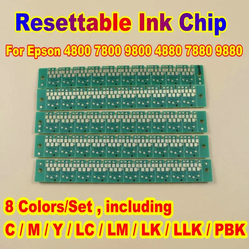 4800 Refill Ink Cartridge Chip 4880 Printer Refillable Ink Chips for Epson 4800 7800 9800 4880 7880 9880 Refilled Ink Chip IC