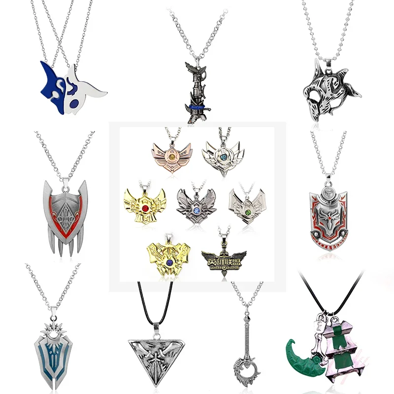 Legends Jinx Cannon Necklace Long Chain Game League Weapon Pendant Necklaces Sheep and Wolf Cosplay Accessories