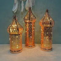 Led Hanging Lantern Moroccan Retro Solar Iron Art Lantern Decorative Vintage Pathway Lamp Outdoor Metal Hollow Light