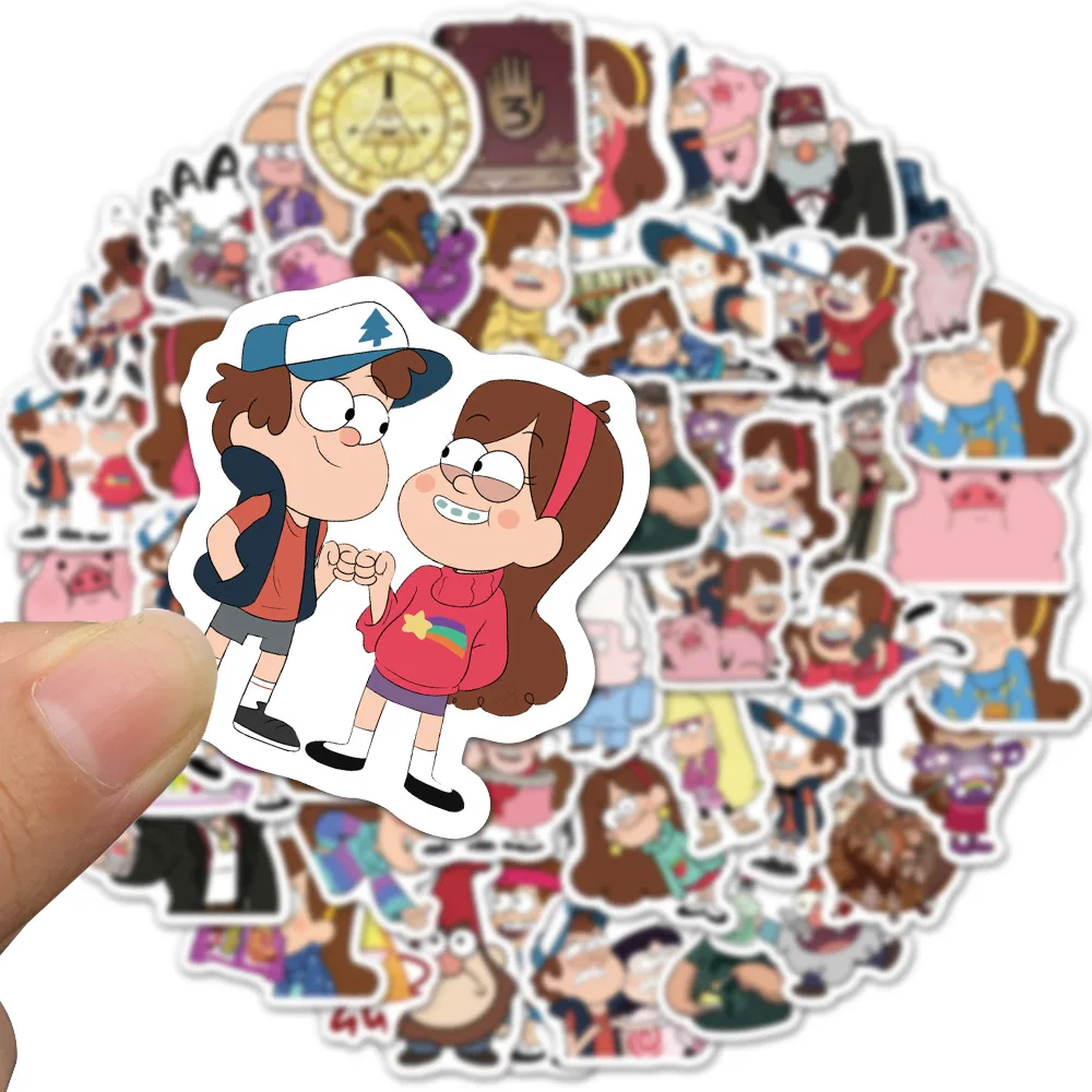 10/50Pcs Disney Cartoon Gravity Falls Stickers Skateboard Guitar Laptop Luggage Phone Funny Anime Sticker Children Gift Toys