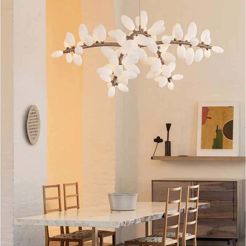 French Style Grape Motif Pendant Lamp Metal Glass Brass Black Silvery Finish Dimmable Ceilings Lustre Lighting