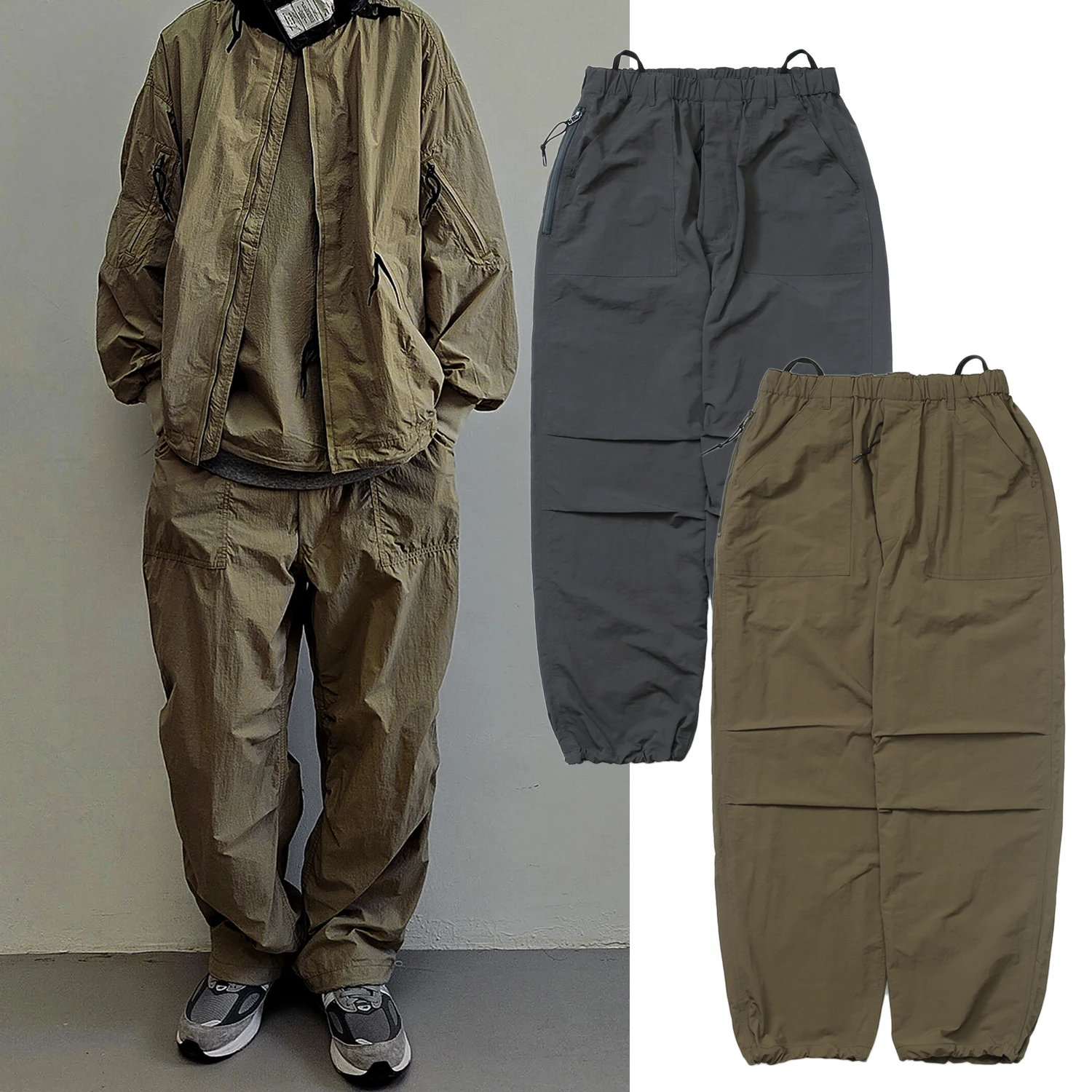 

NHOOLYWOOD Нейлон Qui Dry для походов на открытом воздухе Cam Спецодежда Брюки для десантков Свободный крой Молодежные энергетические брюки Всесезонные базовые...