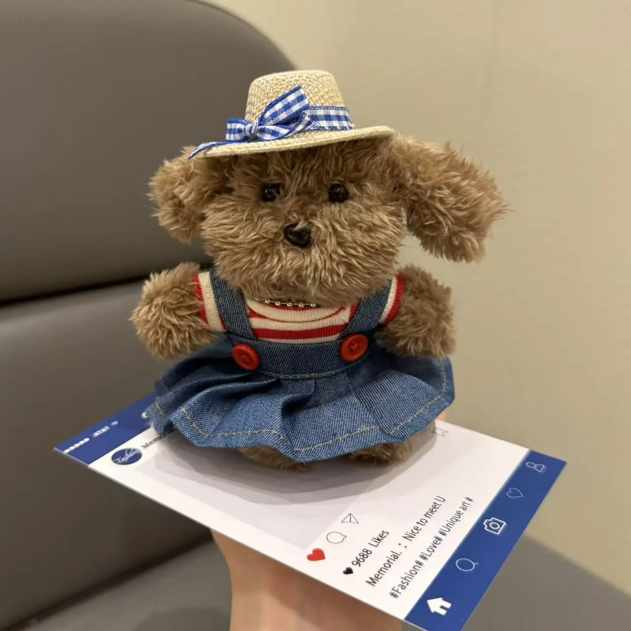 Lindo Perro de Peluche con Gorra de Béisbol, Llavero Decorativo para Bolsa, Colgante de Animal de Dibujos Animados, Accesorio para Bolsa, Regalos para Niños