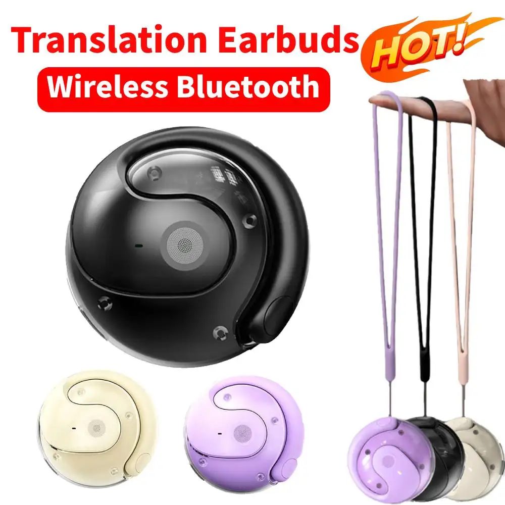 Voice Translator Earbuds Wireless BT Translation Earbuds Real-time Translation Language Translation Device for Travel Business