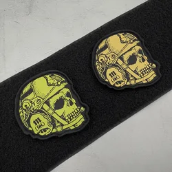 Parche bordado calaveras tejido para casco táctico y mochila