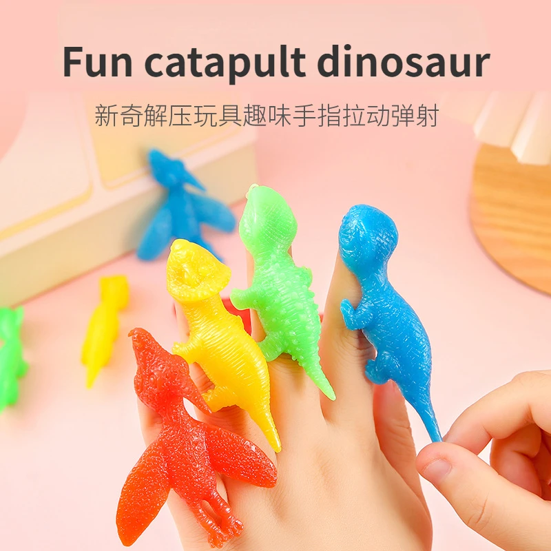 Dinosaur Finger Catapult Decompression Toy for Kids, Turkey Finger Slingshot, Birthday Party Favors, Goodie Bag Pinata, 10Pcs