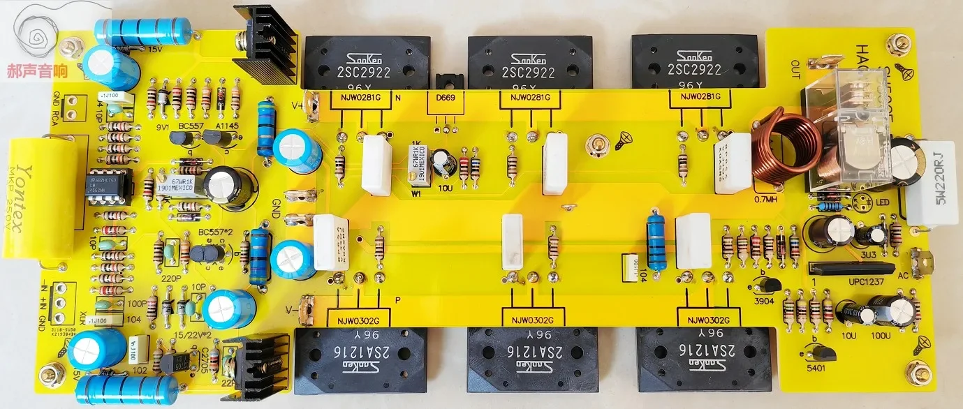 Sanken-hifiパワーアンプボード,2sc2922,2s1216,クラスa,30w x 2,ステレオオーディオ,2個