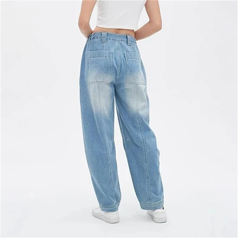 ผู้หญิง 2025 ใหม่เอวสูงหลวม Fit Flared Bootcut DENIM กางเกงยีนส์สบายๆสวมใส่ทุกวันแฟชั่นอินเทรนด์ฤดูร้อนยืดกางเกง