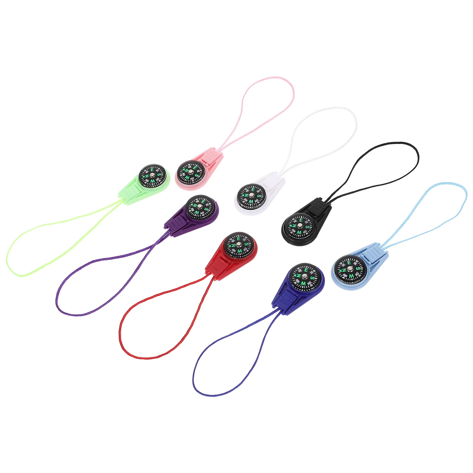 20 Pcs Bulk Lanyard Slider Compass (mixed Colors) 20pcs Travel Carabiner Abs Small Compasses