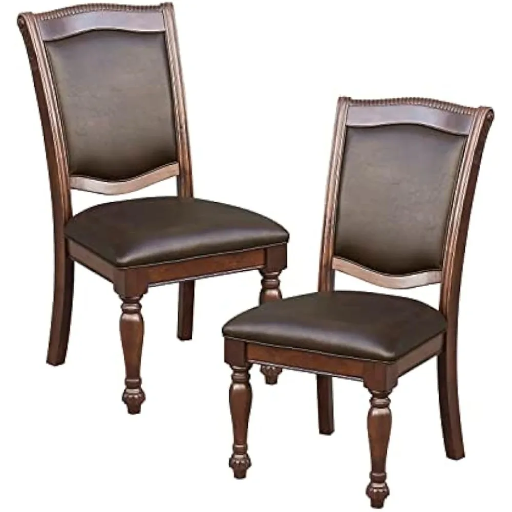 

Dining Room Chair Set of 2, Classic Traditional Kitchen Dining Chairs, Solid Wood Frame, Solid Back