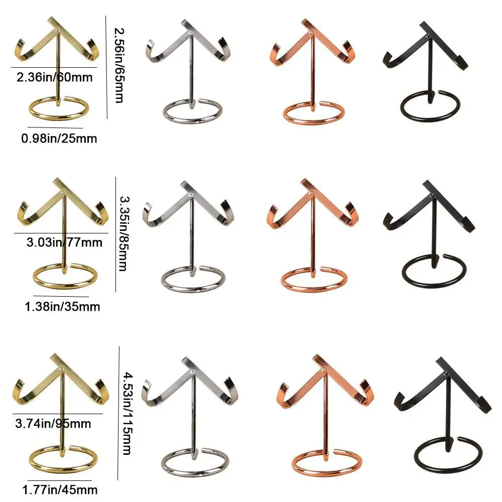 Metal Base Love Chip Bracket Simple Style Decorative Crystal Specimen Display Holder Silver/Golden/Black