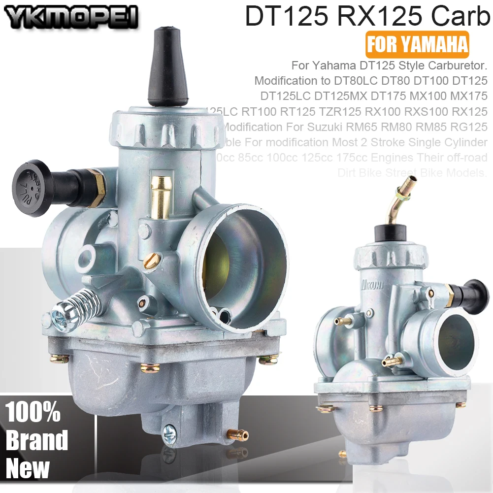 28mm Motorcycle Carburetor Carb For Yamaha DT125 RX125 DT RX RT 100 125 125LC 125MX MX100 MX175 TZR125 2-Stroke For Mikuni VM24