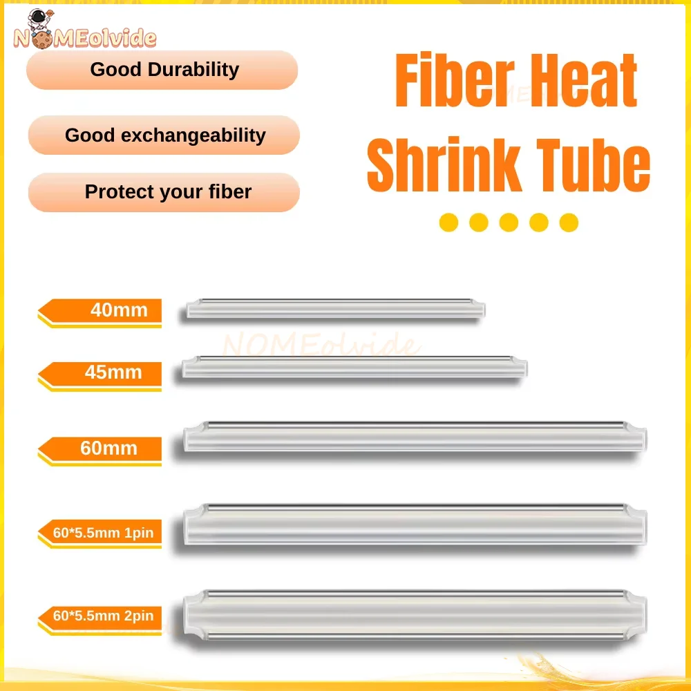 Heat Shrinkable Tube 40mm 45mm 60mm 1pin 2pin Smoove Fiber Optic Splice Protector Tubo Cable Heat Shrink Tube Protector Sleeves