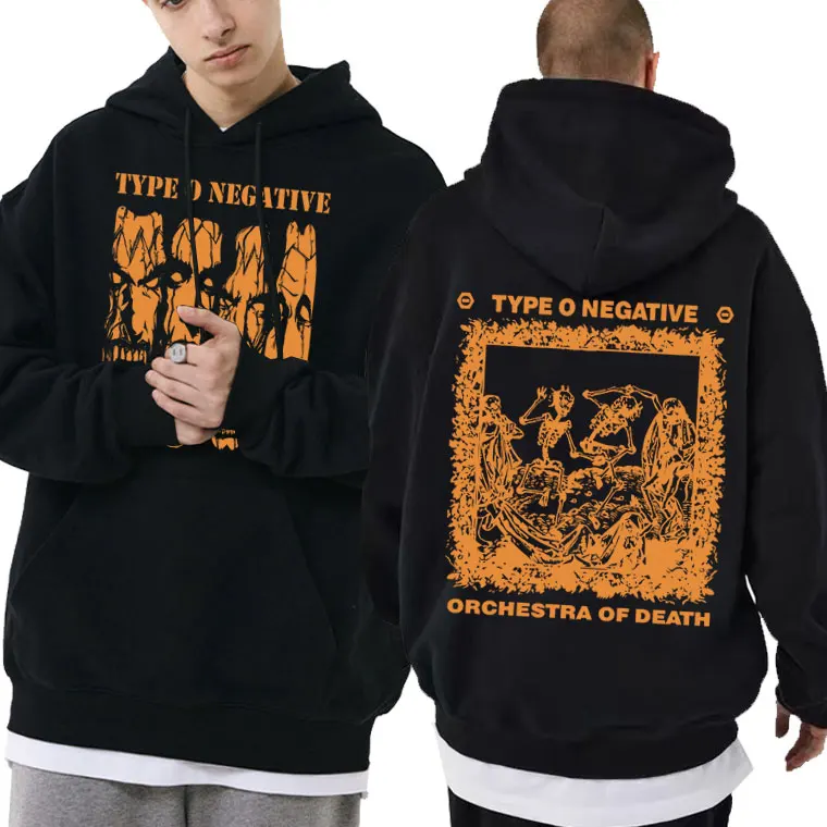 

Rock Band Type O Negative Orchestra of Death Graphic Hoodies Men Women Rocker Gothic Oversized Sweatshirt Male Harajuku Hoodie