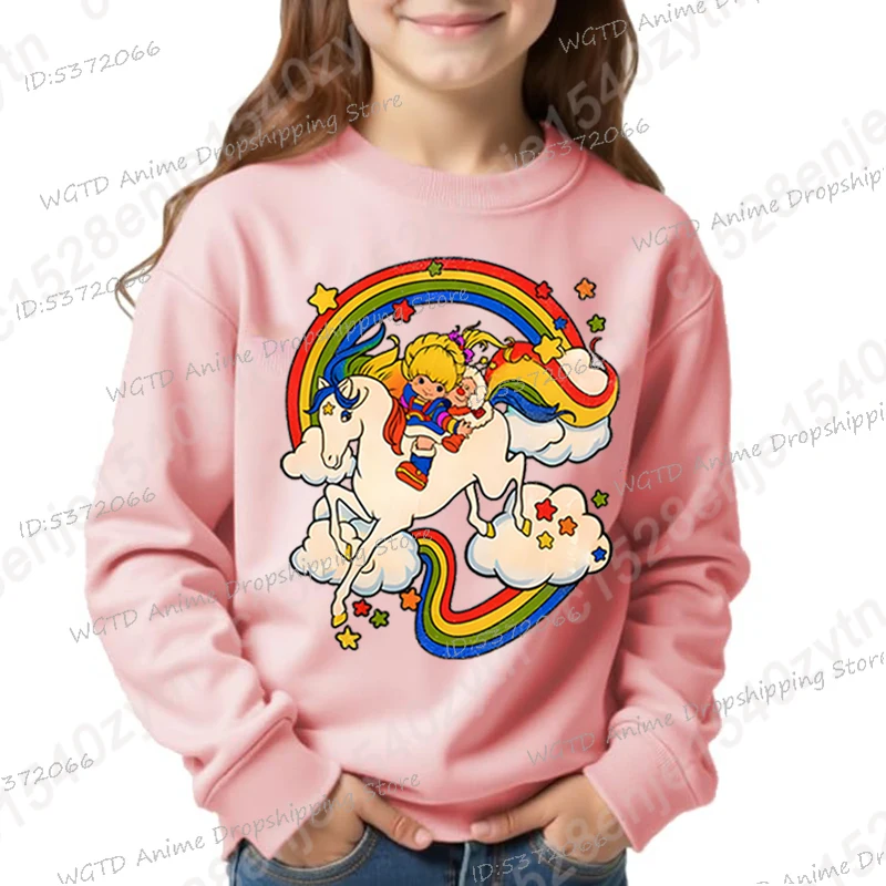 Children's Clothing Vintage 1980s Rainbow Brite Sweatshirts Baby Girl Outfits Retro Pullover Rainbow Brite Design Kids Sweater