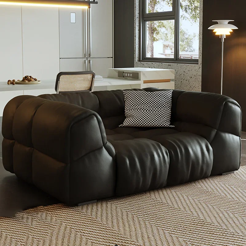 Puff Skórzana Sofa Sypialnie Wygodna Rozkładana Luksusowa Designerska Leniwa Sofa Nowoczesna Minimalistyczna Sofy Do Salonu Meble Domowe