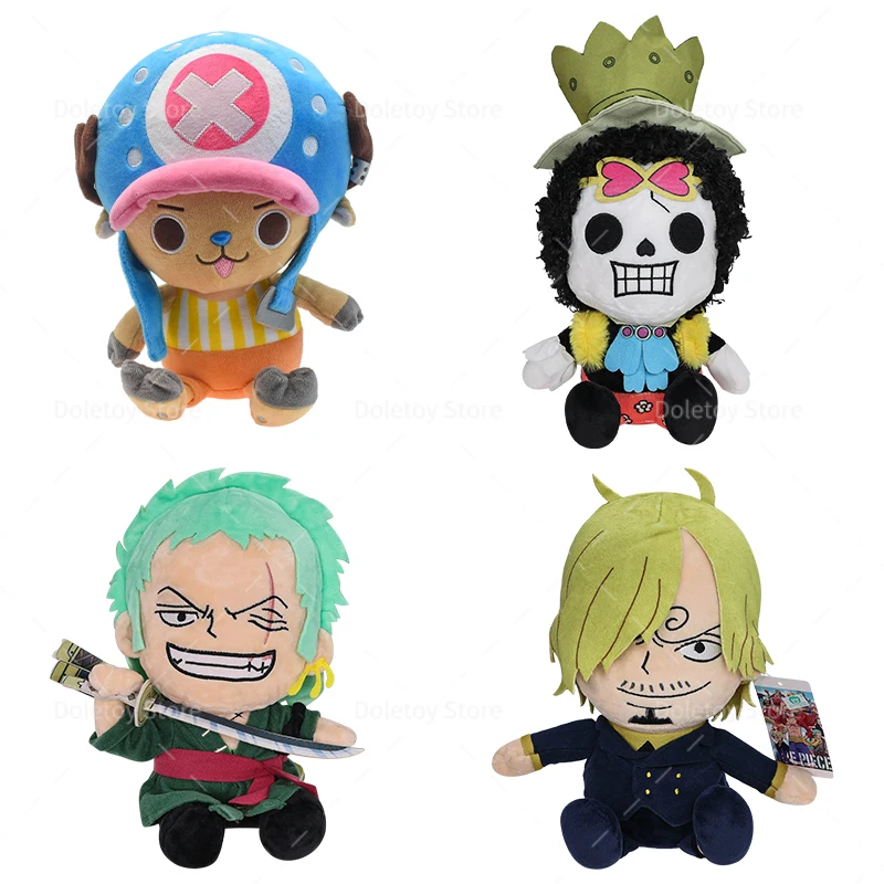 NEW Original One Piece Anime Plush Gear 5 Luffy Sanji Brook Luffy Chopper Cute Cartoon Karoo Stuffed Animal Doll Kid Xmas Gift