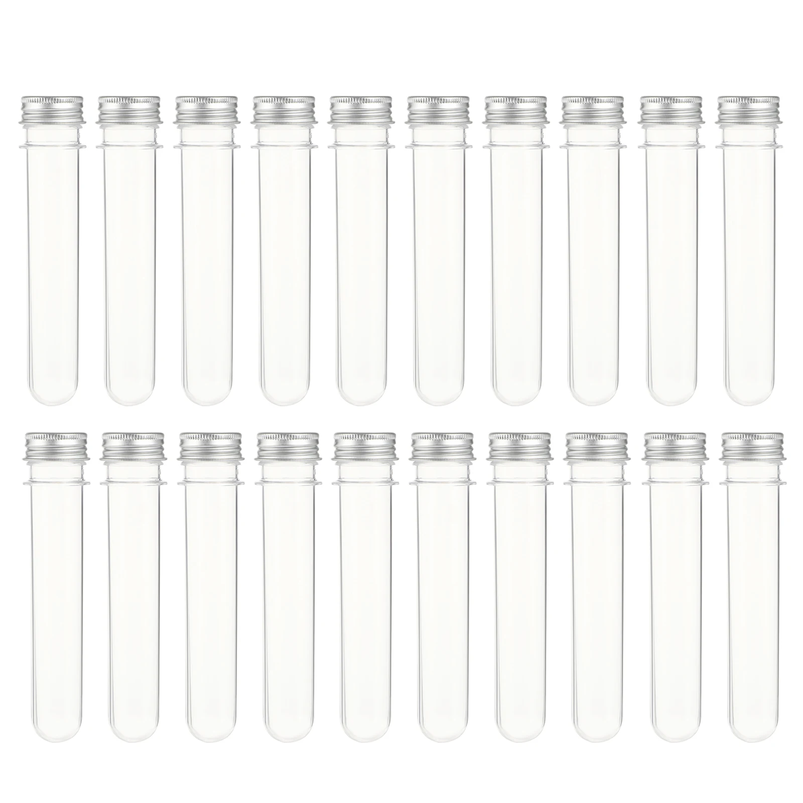 

20 Pcs Test Tube Bottle Bathroom Storage Jars Tubes for Experiment with Caps Lids Salts Screw Top Plant Sample