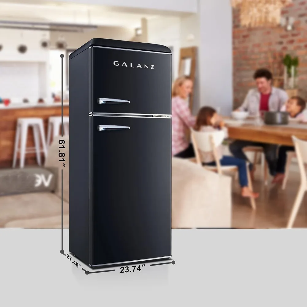 Retro Refrigerator with Top Freezer Frost Free, Dual Door Fridge, Adjustable Electrical Thermostat Control