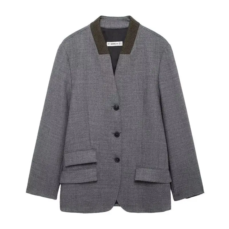 

Autumn Winter New Arrival Women's Casual Woolen Long Sve Suit Jaet Versatile Sle 2024 Faion Trend 896779