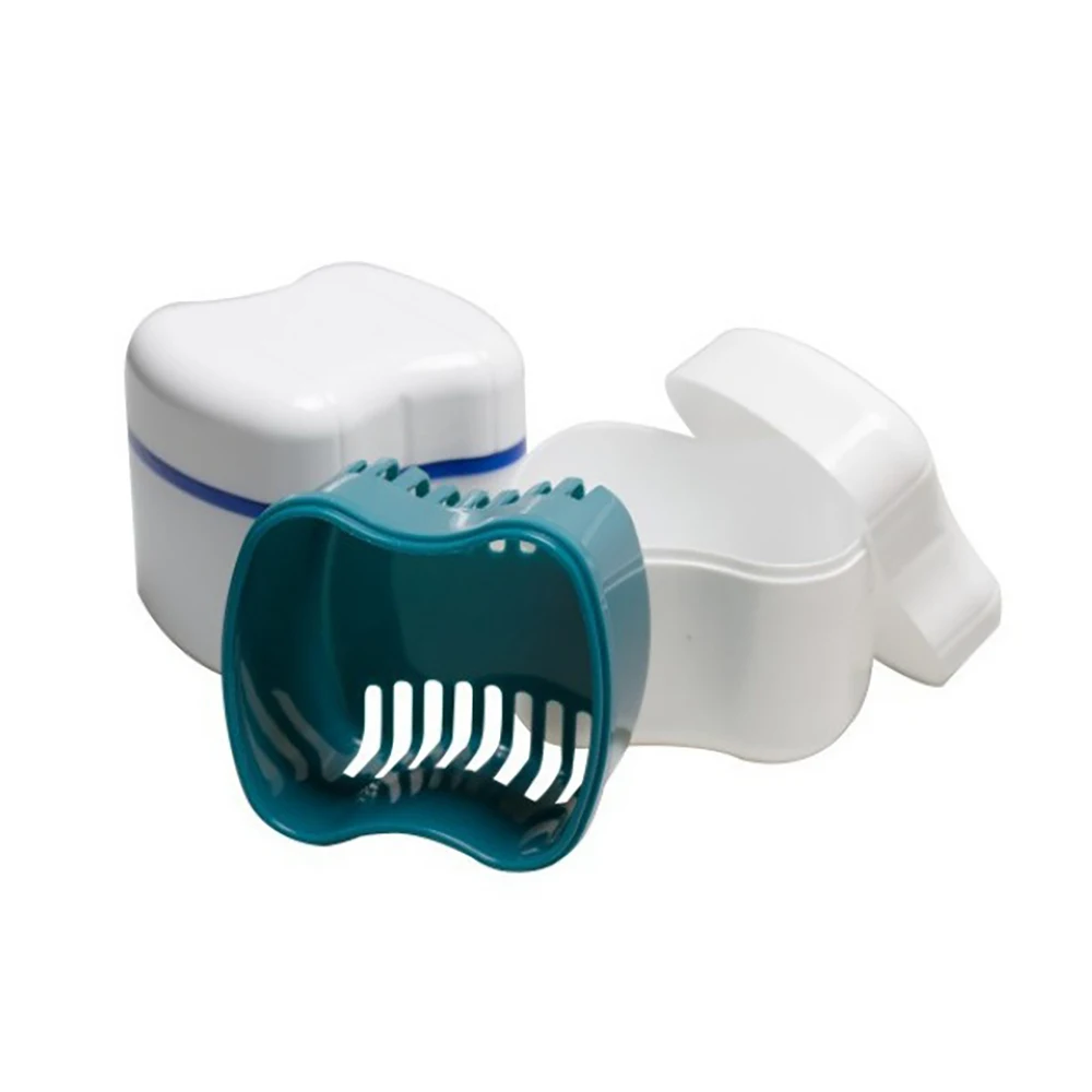 Denture Cleaning Storage Box Double-layer Braces Box with Filter Screen Denture Box Can Soak and Clean Dentures