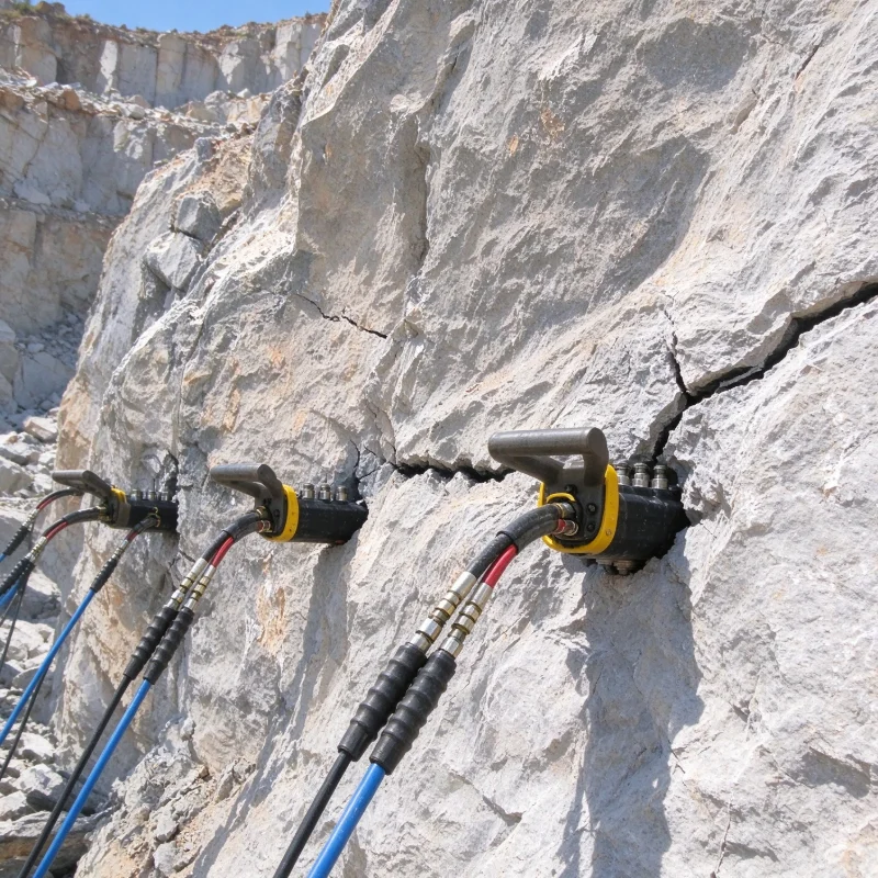 Handheld Rock Splitter with Wedge Stone Quarry Breaking Tool Featuring Motor Core Component for Stone Shims and Splitting
