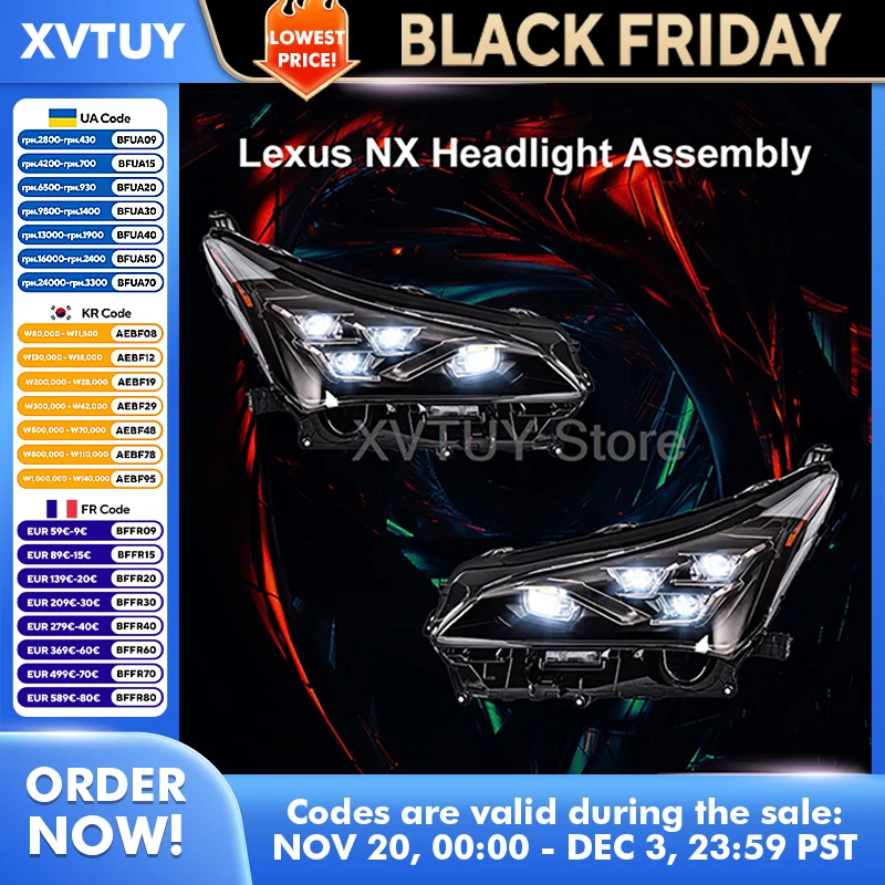 Faros delanteros para Lexus NX 2015-2021, montaje LED SUV, lámparas frontales mejoradas, luz de señal de giro estilo matriz de 4 ojos, accesorios para automóviles