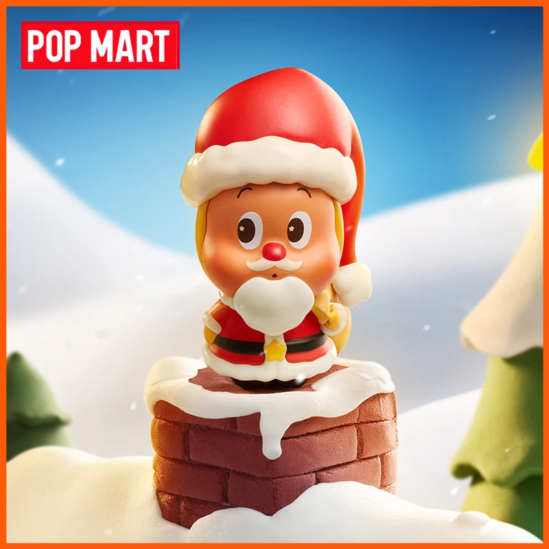 POPMART POPBEAN Christmas Gift Delivery Series Blind Box Mini Figure Set Box Desktop Decor Model Toy Mystery Box Surprise Gift