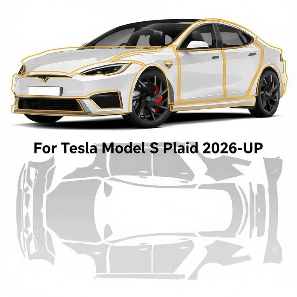 

8.5Mil TPU Bumper Paint Protection Film For Tesla Model S Plaid 2026-UP Pre-cut PPF Matte Clear Bra Body Anti-Scratch Resistant