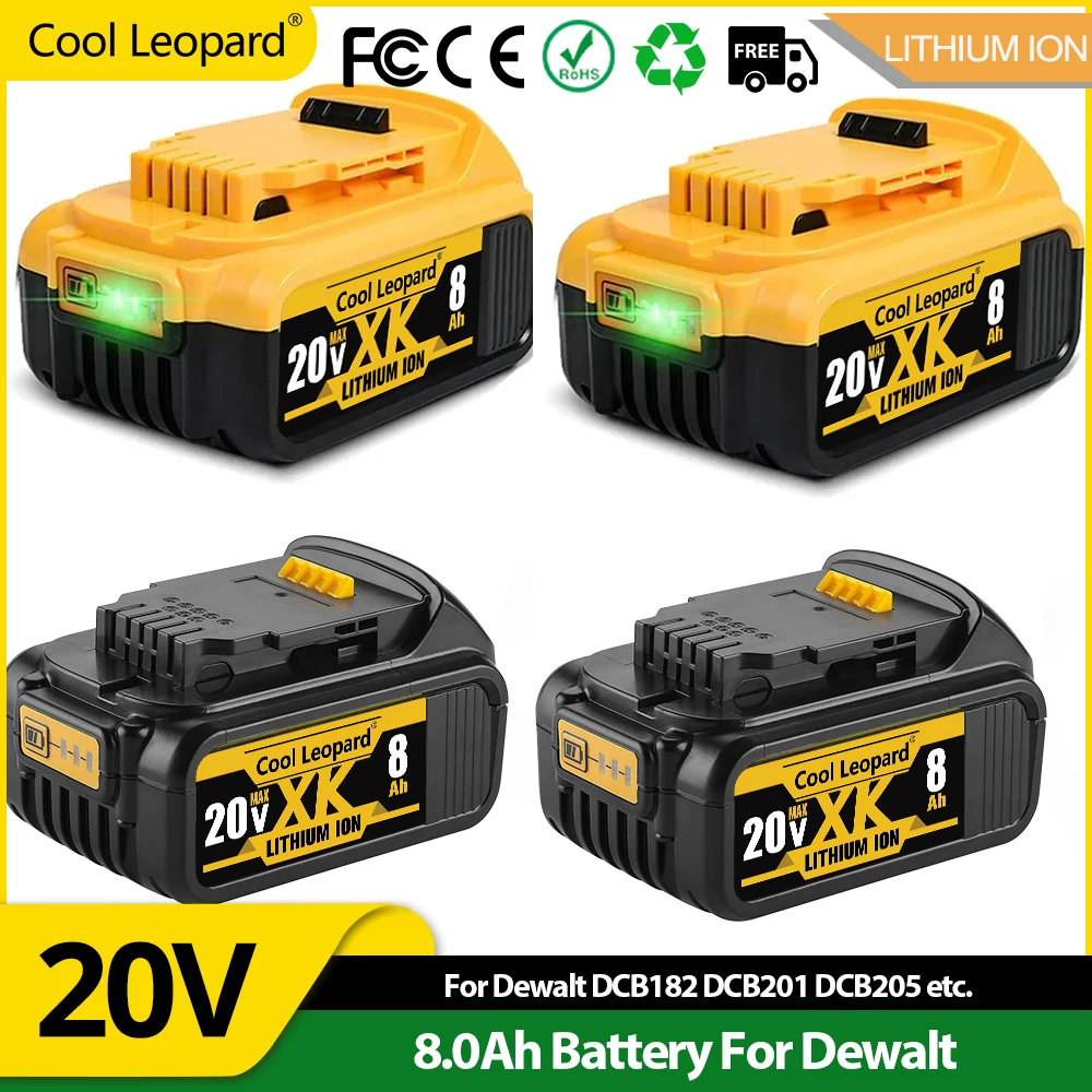 

Original Battery Compatible With Dewalt Power Tools 18V 8Ah Replacement Electric Tool Lithium Batteries 18V DCB200 DCB184 DCB206