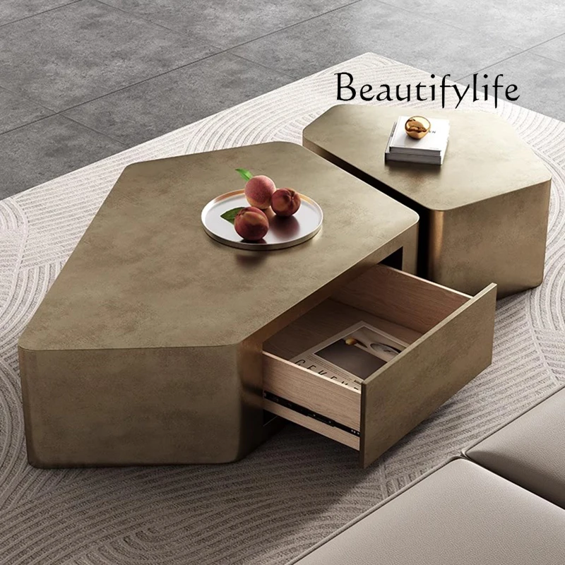 

Modern Trendy Coffee Table Unique Design French Hidden Storage Coffee Table Bedroom With Storage Table Basse Home Furniture