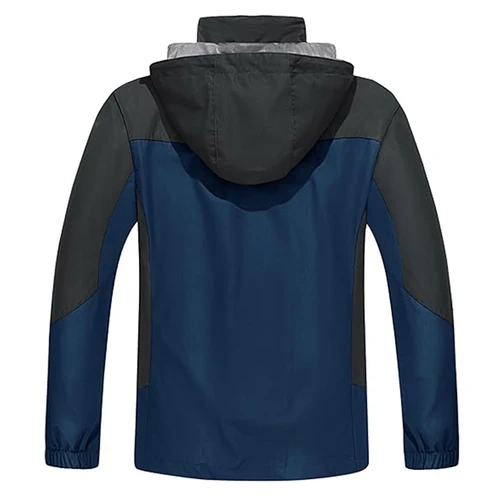 Imagen 2 del producto Chaqueta de otoño para hombre, cortavientos para acampar, senderismo, impermeable con capucha, abrigos de escalada para viajes y deportes al aire libre de primavera