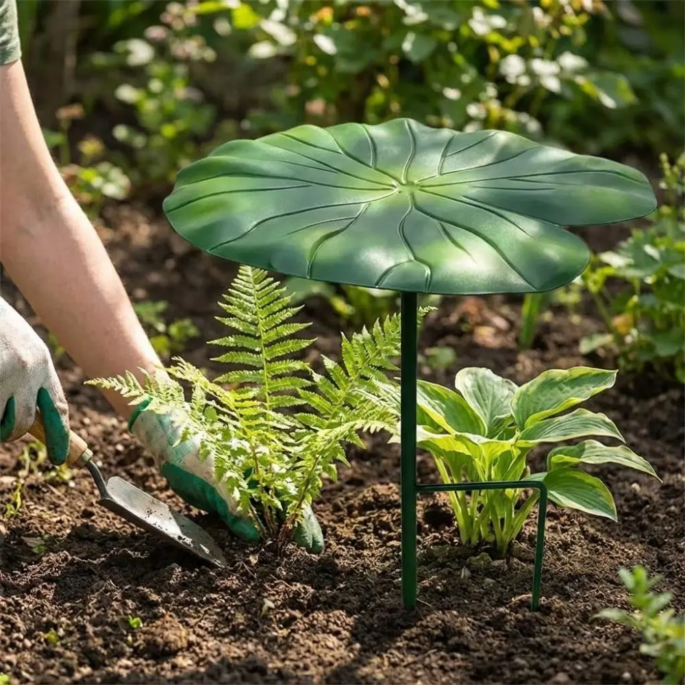 

Lotus Leaf Shape Plant Umbrellas Iron Art Detachable Metal Plants Shade Cover with Stake UV Protection Garden Shade Umbrella