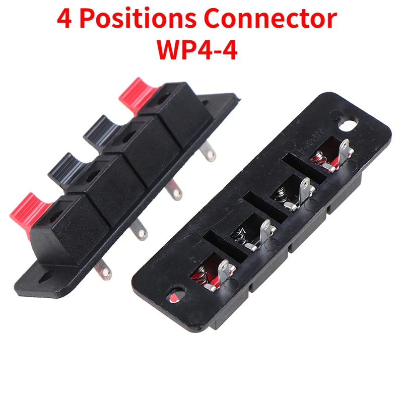 (BF06)12Pc/lot WP4-4 Spring-Loaded Push-In Terminal Block Audio Speaker Connector Terminal Breadboard Clip 4 Position