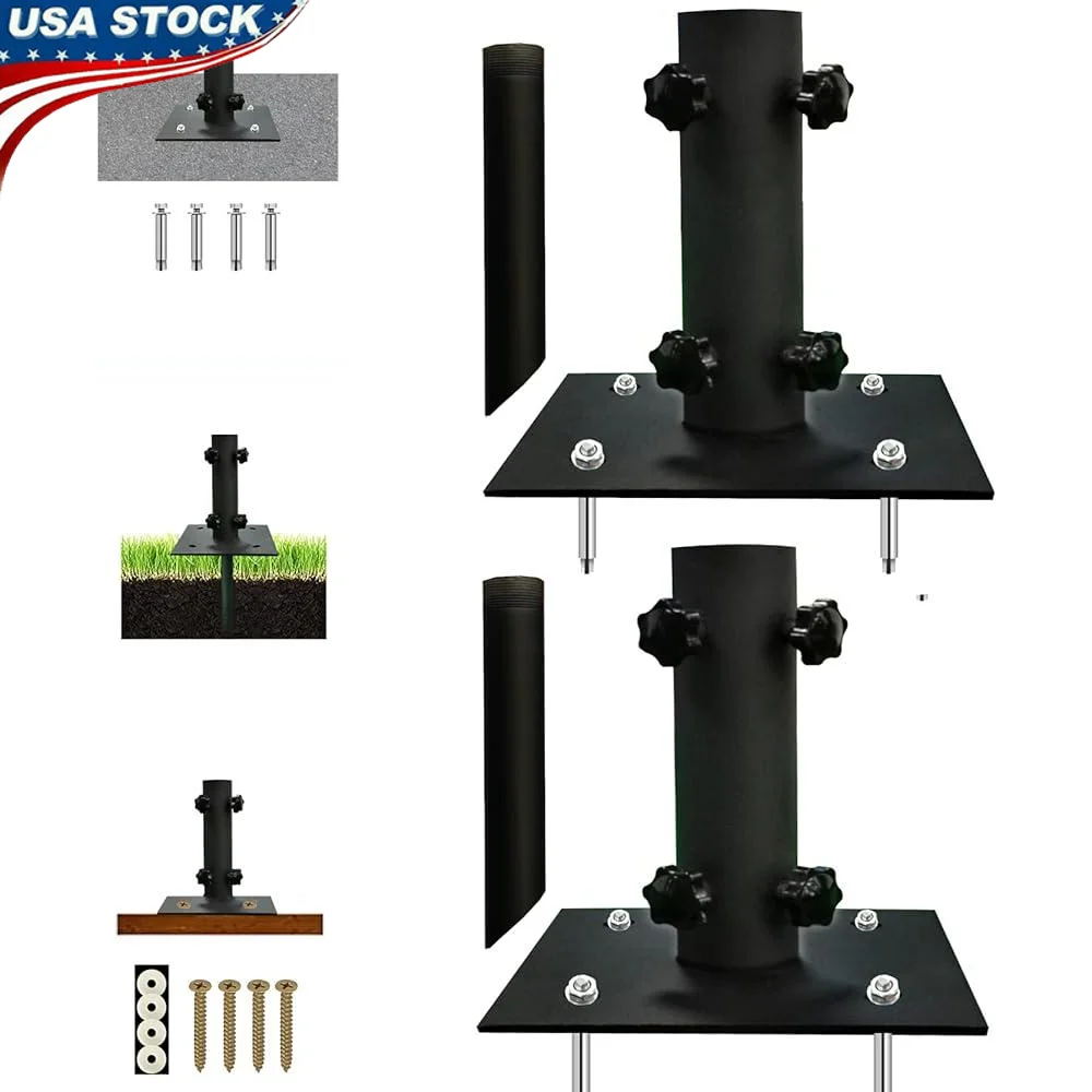 2 قطعة قاعدة مظلة خارجية مع مقبض دوار قابل للتعديل سطح الحديقة فناء محمول متعدد المشهد