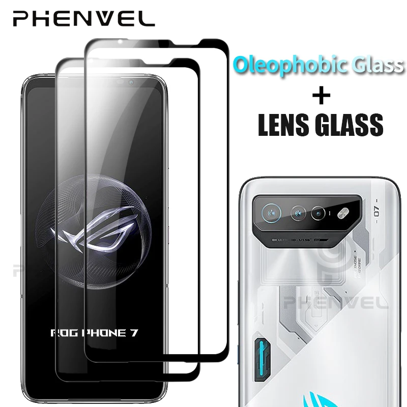 Protective Glass For Asus Rog Phone 7 Full Cover Screen Protector Rog Phone 7 Ultimate Oleophobic Tempered Glass Film