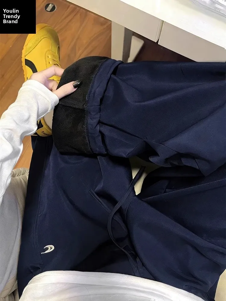 

American Sle Fce Lined Workwear Trousers Men's Women's Outdoor Climbing Windproof Waterproof Skiing Pants High Waist Str...