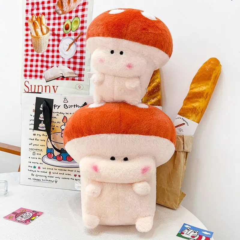 Jouet en peluche champignon doux et mignon, poupée de guérison, décoration de la maison, oreiller câlin, cadeau parfait pour les filles