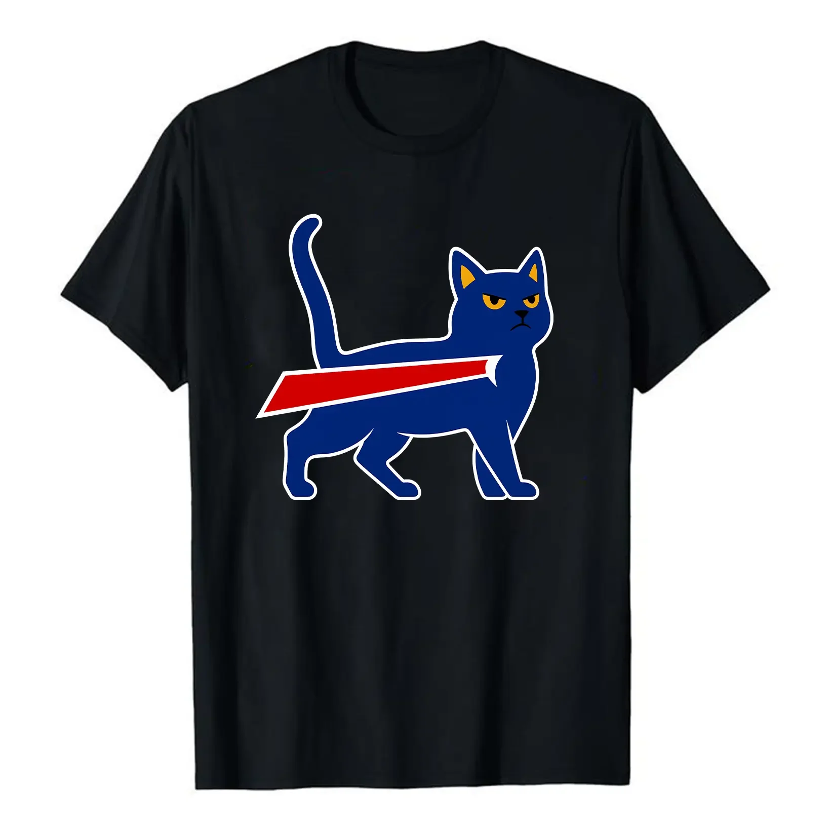Unisex Buffalo Football Team Cat Logo GraphicT-Shirt, 100% Cotton Funny Game Day Tee for Football Fan