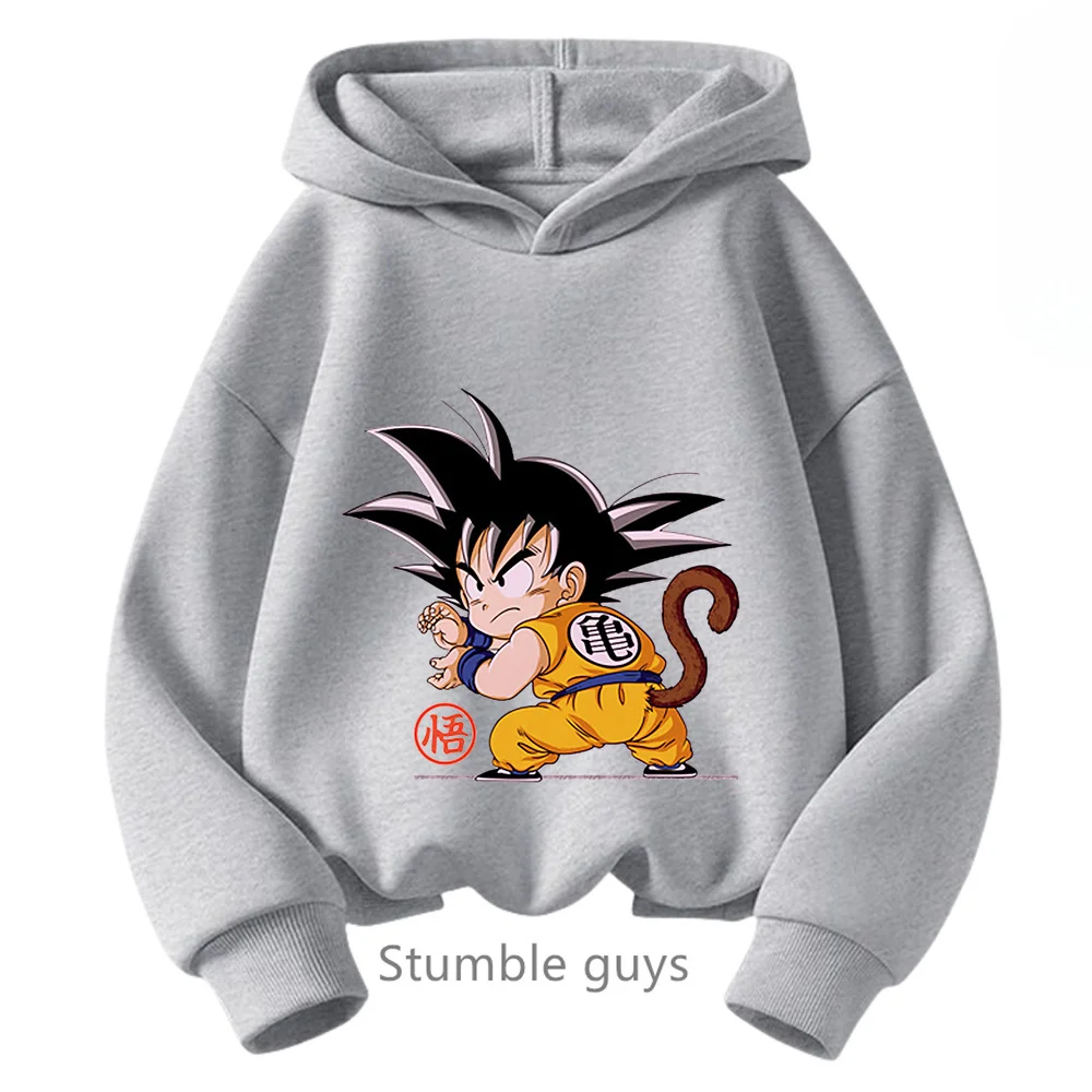 Anime Dragon-ball felpa con cappuccio abbigliamento per bambini ragazzi primavera autunno abbigliamento per ragazze Cartoon Saiyan felpa Suit Teen