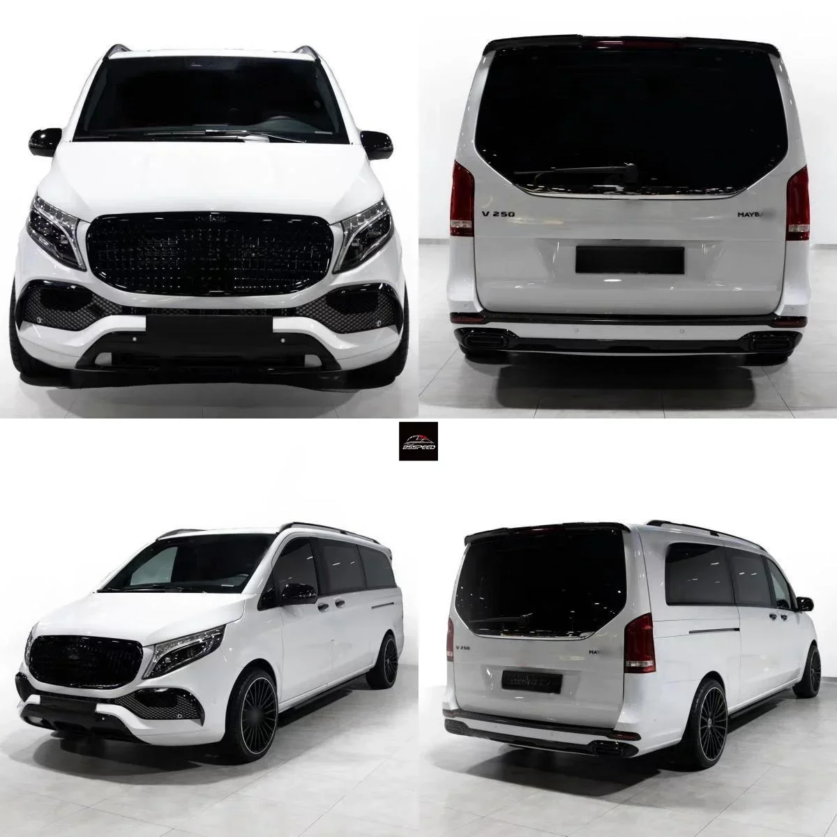 Full Bodykit For Mecedes-benz 2014+V Class Metris Vito W447 Upgrade To Maybach Style Front Rear Bumper Grille 1 Set