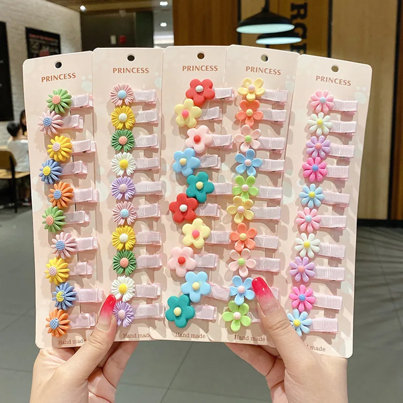 Children Cute Cartoon Flower Fruit Rubber Bands Hairpins Girls Hair Clips Kid Children Hair Bands Styling Accessories Gift 1Set